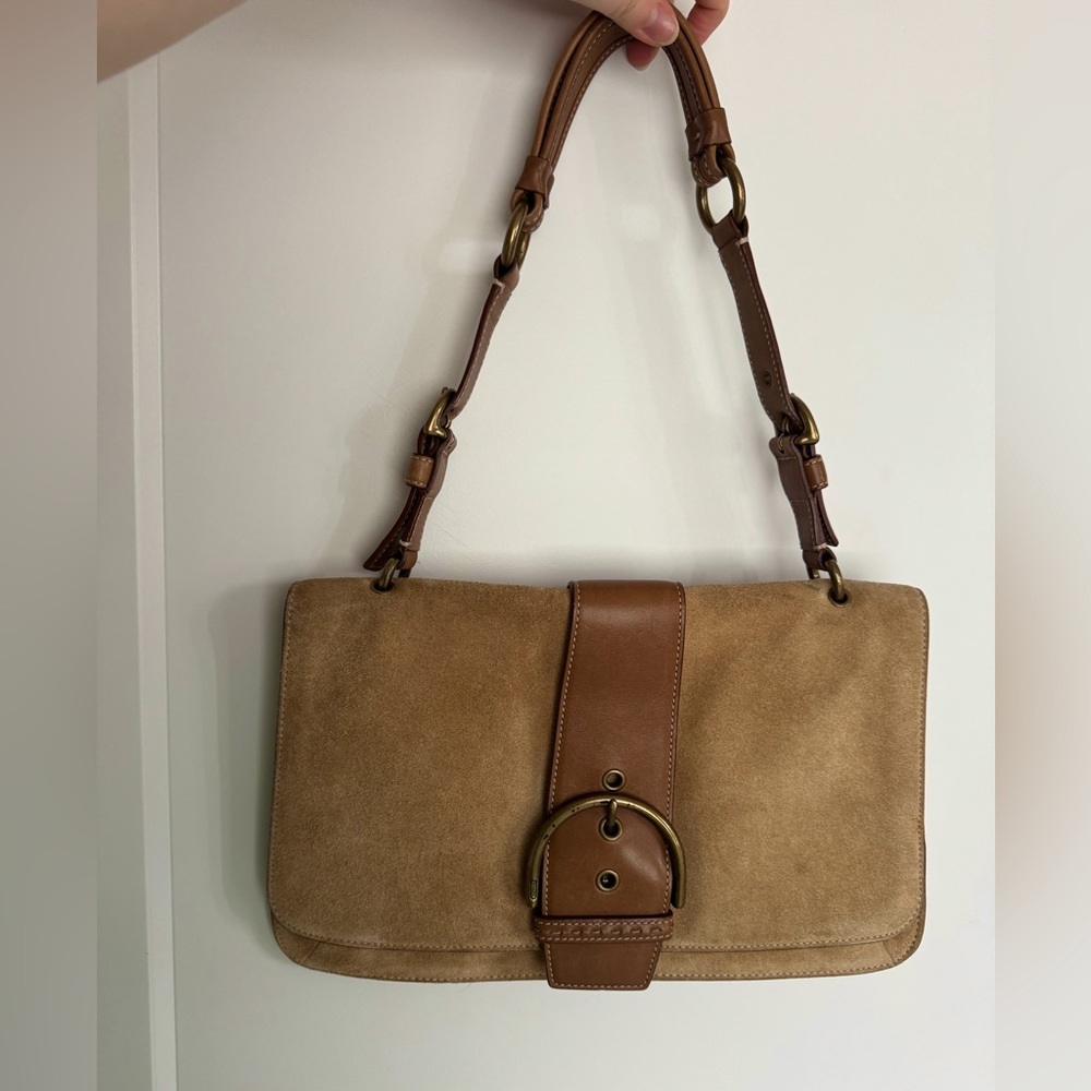 VTG Coach Suede Tan Shoulder Bag